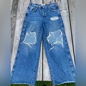 “We the free” high waist wide leg mom jeans.